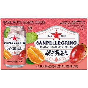 Sanpellegrino Arancia & Fico D'India Sparkling Orange & Prickly Pear Drinks, 11.15 OZ Cans, 6 CT