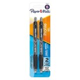 PaperMate Profile Gel Pens, Medium Tip (0.7mm), Black, thumbnail image 1 of 1