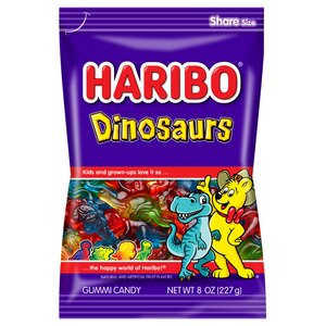 Haribo Dinosaurs Fruity Gummy Candy, 8 oz