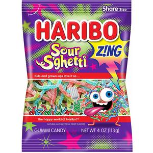 Haribo Z!NG Sour S'ghetti Gummi Candy, 7.2 o