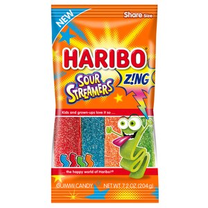 Haribo Z!NG Sour Streamers, 7.2 oz