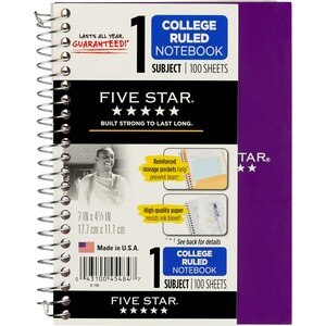 Mead Five Star Personal Notebook