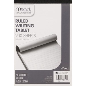 Mead Ruled Writing Tablet, 200 Sheets