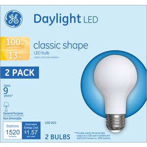 GE LED Classic Daylight A21 Light Bulbs, 13w, 2 CT