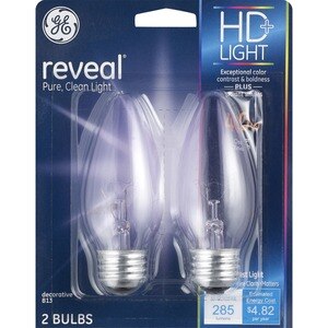 GE Reveal 40W 2 Pack, Clear-Ceiling Fan Bulbs