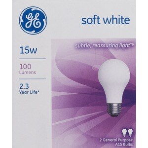 GE Soft White 15w General Purpose Lightbulbs