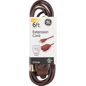 GE 6' Indoor Extension Cord, Brown