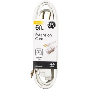 GE 6' Indoor Extension Cord, White
