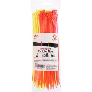 GE 8" Assorted Neon Cable Ties