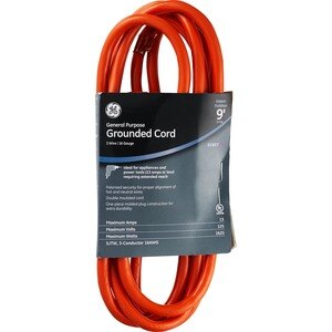 GE General Purpose Indoor/Outdoor 9' Grounded Cord, Orange