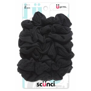 Scunci Fabric Scrunchies, Black