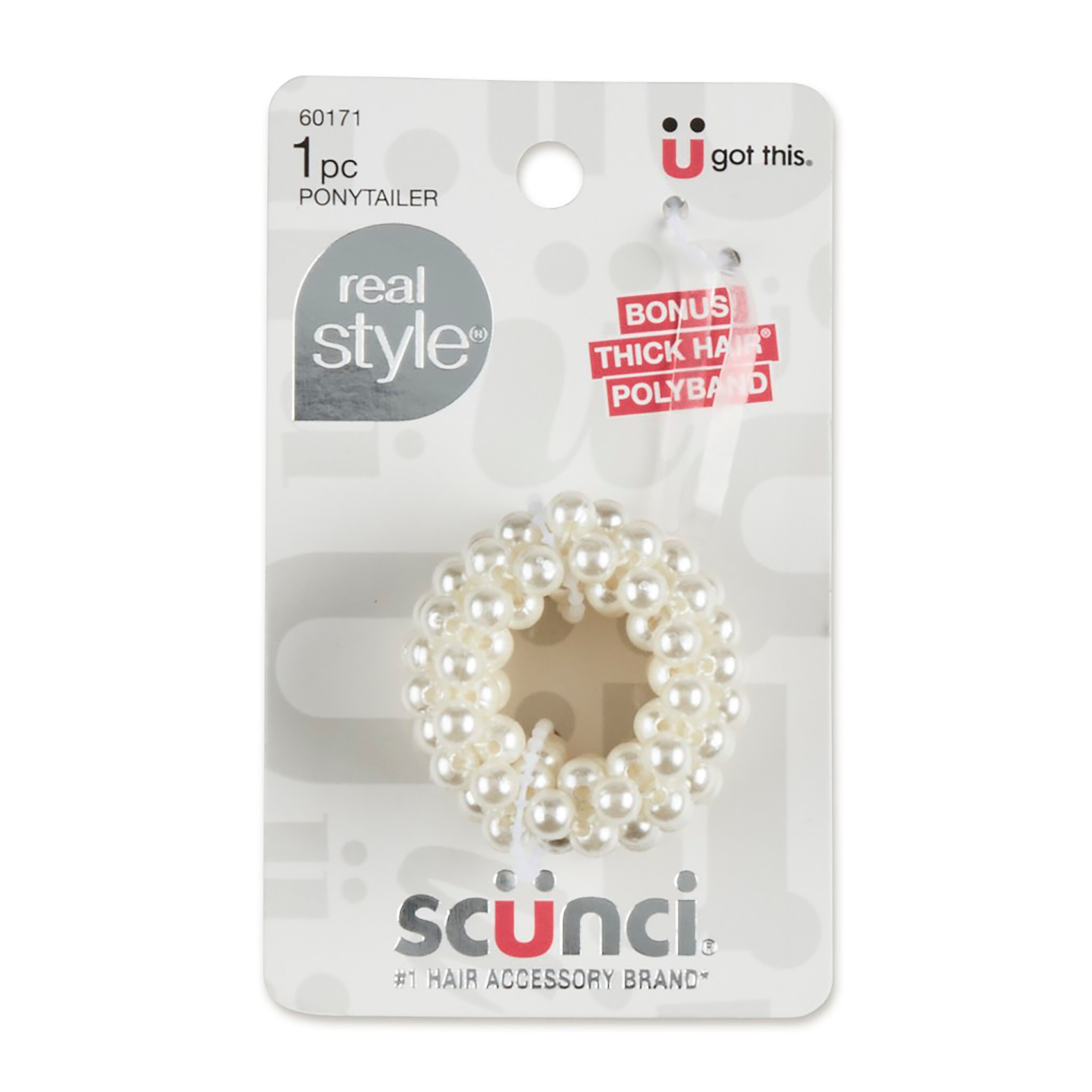 Scunci Pearl Covered Ponytailer 1pk