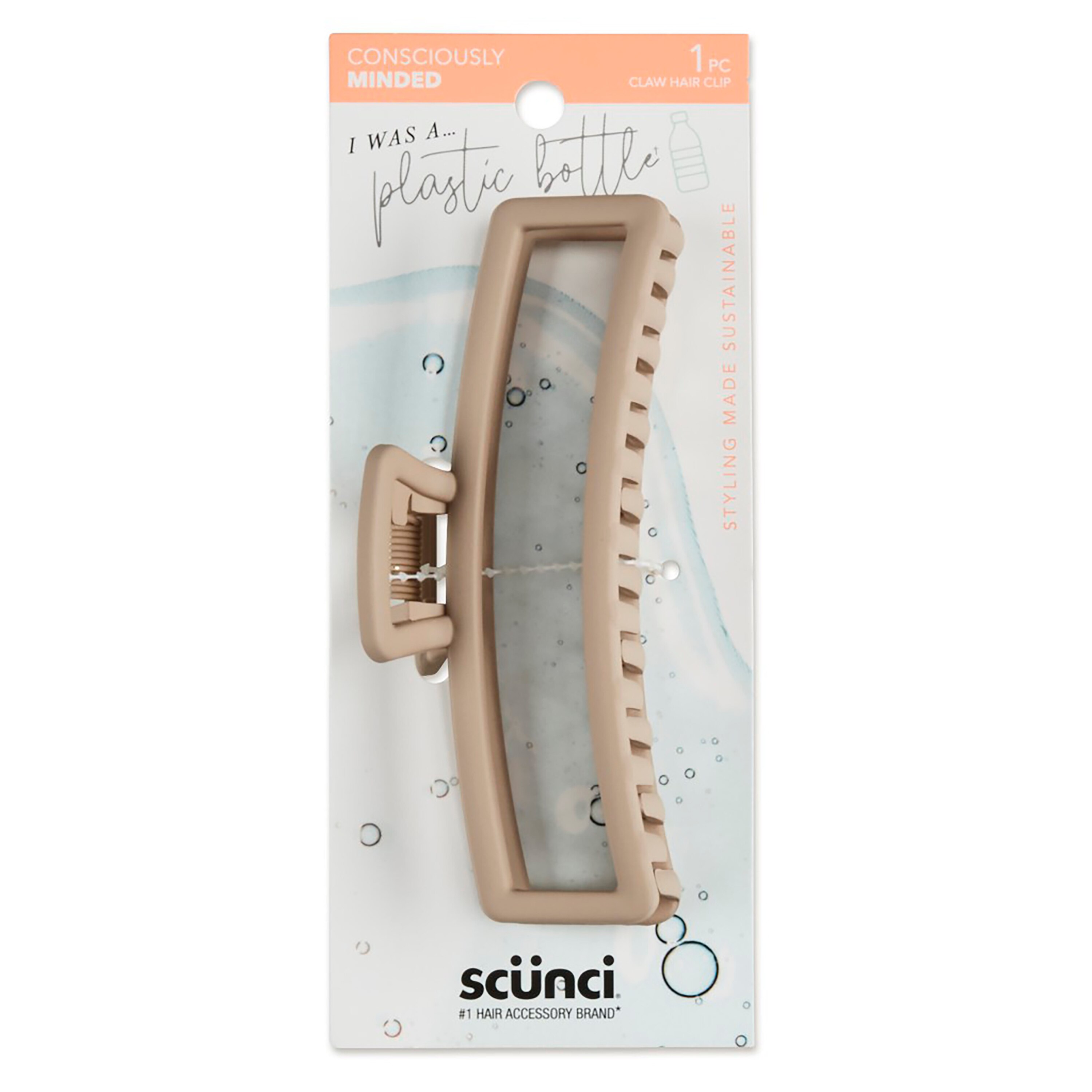 Scunci Consciously Minded Soft Touch Open Rectangle Claw Clip 1pk