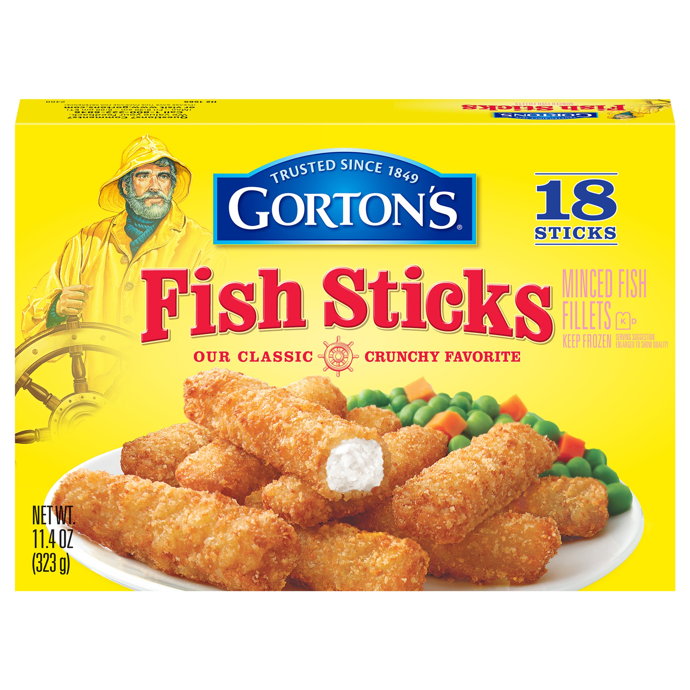 Gortons Crunchy Breaded Fish Sticks, 18 ct, 11.4 oz