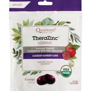 Thera Zinc Elderberry Raspberry Lozenges, 18 CT