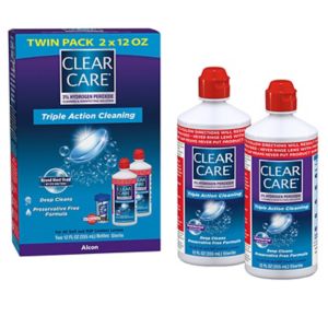 Clear Care Cleaning and Disinfecting Solution for Contact Lenses, 12 fl oz, Twin Pack