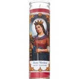 Prayer Candle, St Barbara Red Wax, 8", thumbnail image 1 of 4