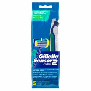 Gillette Sensor2 Plus Pivoting Head Men's Disposable Razors, 5 CT