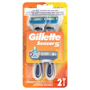 Gillette Sensor 5, Disposable Razors, 2 CT