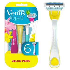 Gillette Venus Tropical 3-Blade Disposable Razors, 6 CT