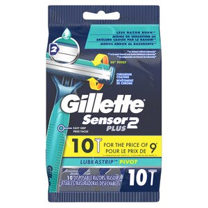 Gillette Sensor2 Plus 2-Blade Lubrastrip Pivot Disposable Razors