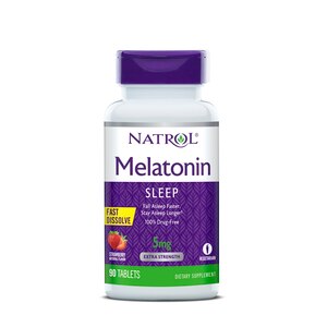 Natrol Melatonin 5 mg Fast Dissolve Tablets Strawberry, 90 CT