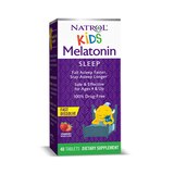 Natrol Kids 1mg Melatonin Fast Dissolve Sleep Aid Tablets, with Lemon Balm, Supplement for Children Ages 4 and up, Drug Free, Dissolves in Mouth, 40 Strawberry Flavored Tablets, thumbnail image 1 of 5