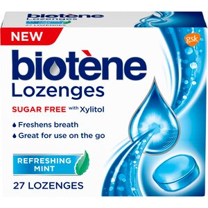 Biotene Dry Mouth Lozenges for Fresh Breath, Refreshing Mint, 27 CT