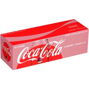 Cherry Vanilla Coke, Cherry Vanilla Flavored Coca-Cola Soda Pop Soft Drink, Fridge Pack, 12 fl oz, 12 Pack