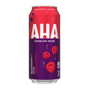 AHA Sparkling Raspberry Acai Flavored Water, 16 OZ