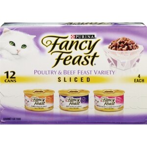 Fancy Feast Sliced Gourmet Cat Food, Variety Pack, 12 ct