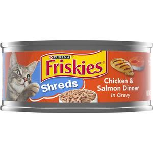 Friskies Shreds Wet Cat Food, Chicken & Salmon, 5.5 oz