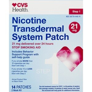 CVS Health Nicotine Transdermal System 21mg Patch, Step 1