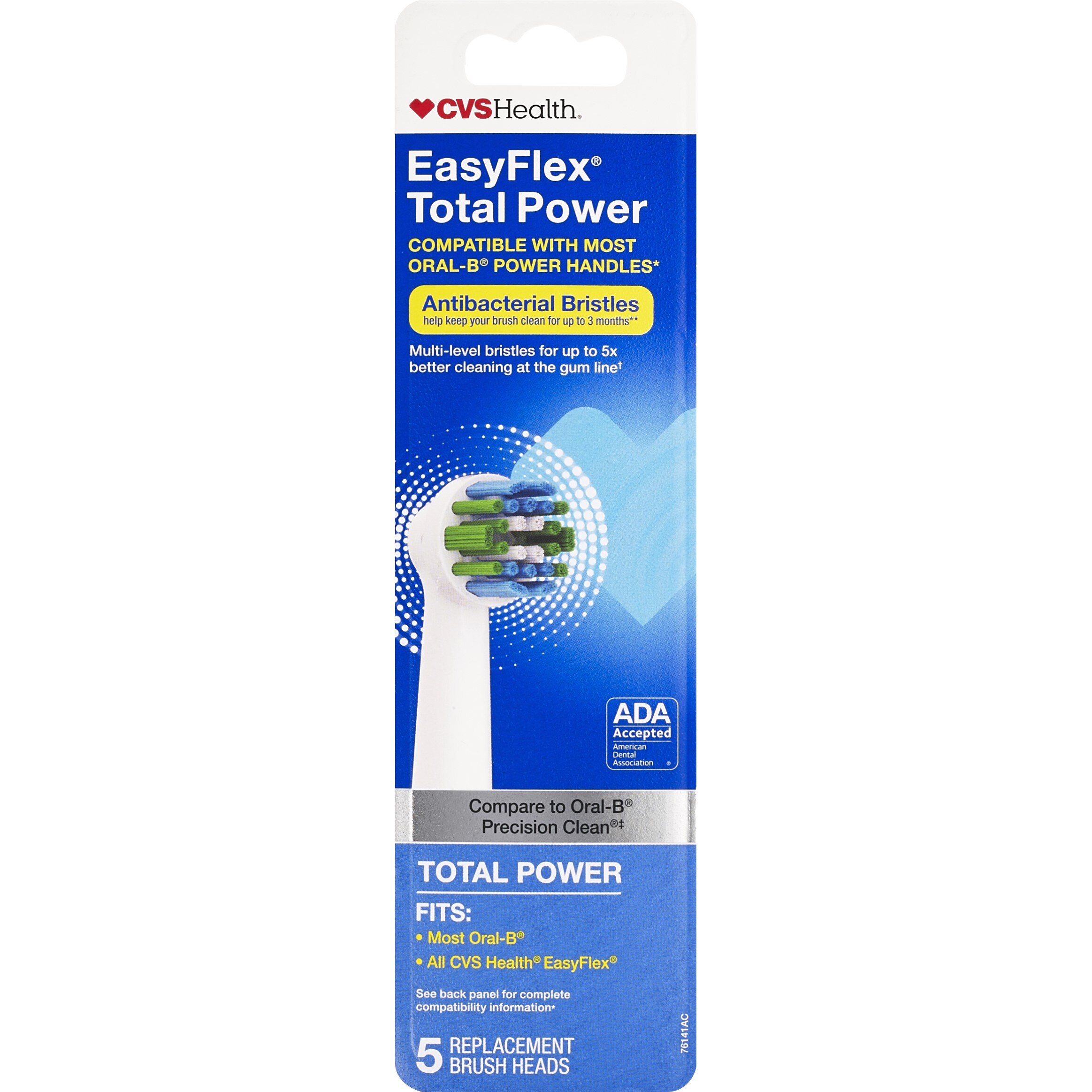 CVS Health EasyFlex Total Power Anti-Bacterial Replacement Brush Heads