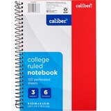 Caliber Premium 3 Subject Notebook, College Ruled, 150 Sheets, Assorted, thumbnail image 1 of 6