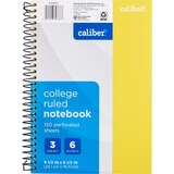 Caliber Premium 3 Subject Notebook, College Ruled, 150 Sheets, Assorted, thumbnail image 3 of 6