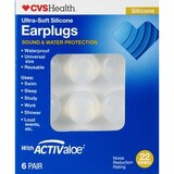 CVS Health Ultra-Soft Silicone Earplugs, 6 Pairs, thumbnail image 1 of 2