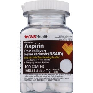 CVS Health Regular Strength Aspirin 325 MG Coated Tablets, 100 CT
