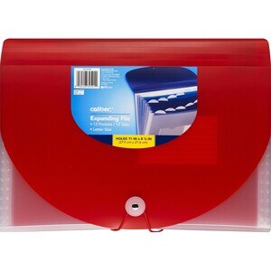 Caliber Expanding File with 13 Pockets, Letter Size, Assorted Colors