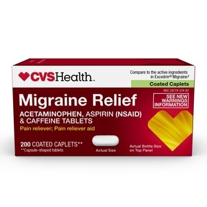 CVS Health Migraine Relief Acetaminophen Aspirin (NSAID) & Caffeine Tablets