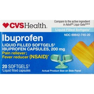 CVS Health Ibuprofen 200 MG Liquid Filled Softgels, 200 MG