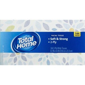 Total Home Facial Tissue Soft & Strong 2-Ply, Assorted Box Colors, 144 CT