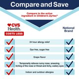 CVS Health Children's 24HR Allergy Cetirizine HCl Dye Free Oral Antihistamine, thumbnail image 3 of 9