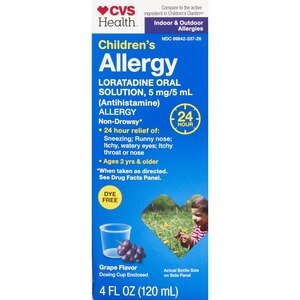 CVS Health Children's 24HR Non-Drowsy Allergy Dye Free Loratadine Oral Antihistamine