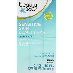 Beauty 360 Sensitive Skin Beauty Bar, 6CT