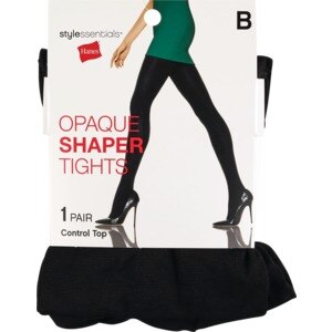 Style Essentials by Hanes Opaque Shaper Tights, Black