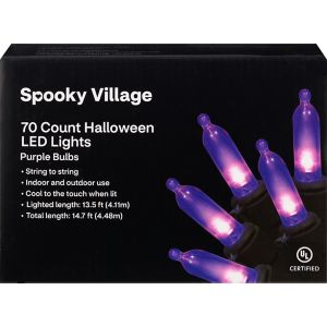 Spooky Village 70-Count Halloween LED Lights, Purple