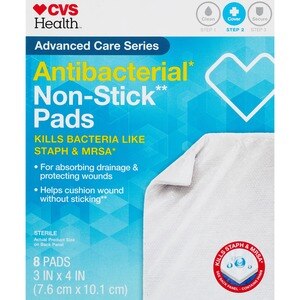 CVS Health Sterile Acti-Bacterial Non-Stick Pads
