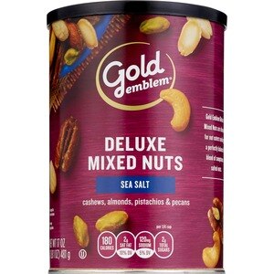 Gold Emblem Deluxe Mixed Nuts with Sea Salt and No Peanuts, 17 oz