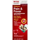 CVS Health Children¿s Acetaminophen Pain Reliever & Fever Reducer Oral Suspension, Cherry, 8 FL OZ, thumbnail image 1 of 4